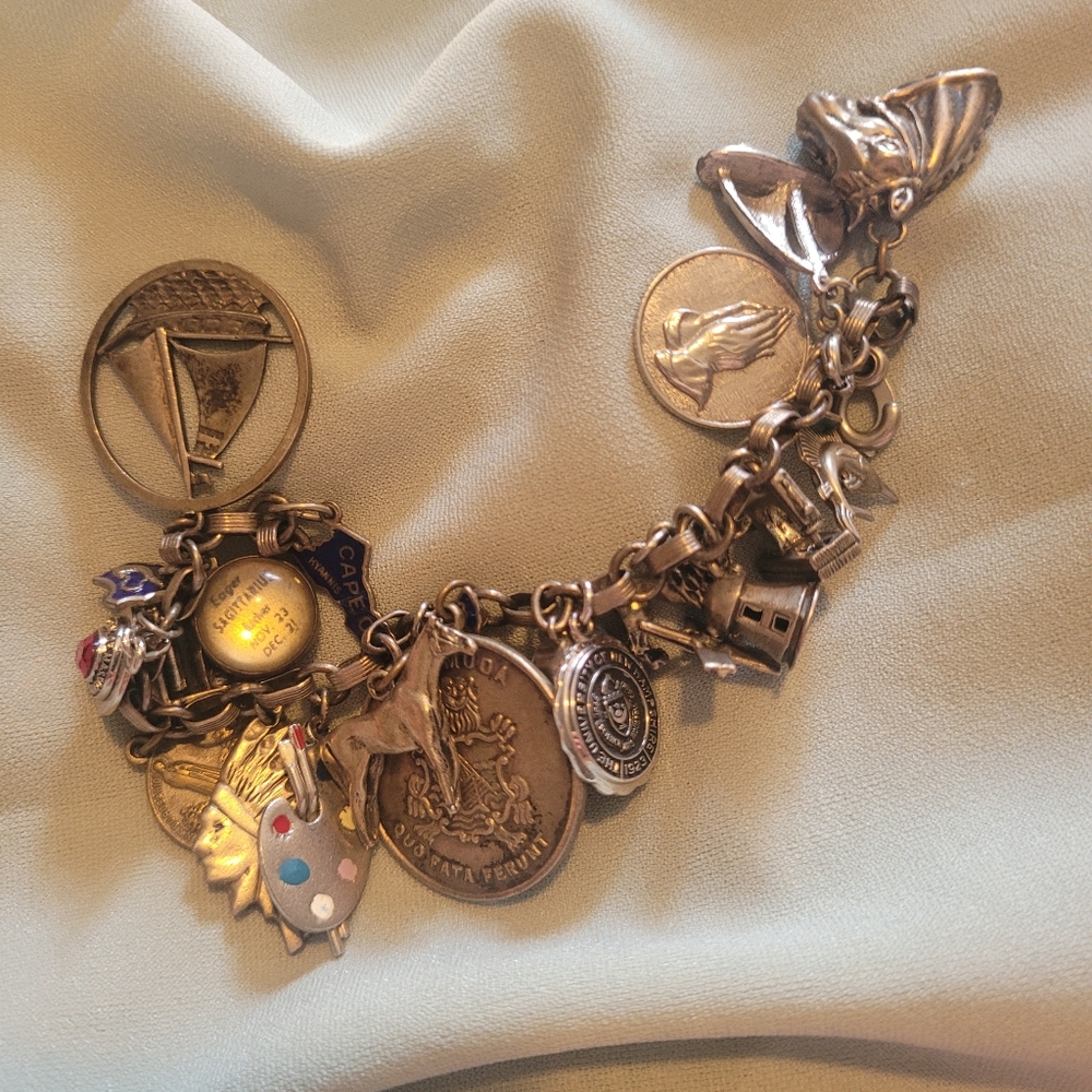 Unique chunky charm bracelet